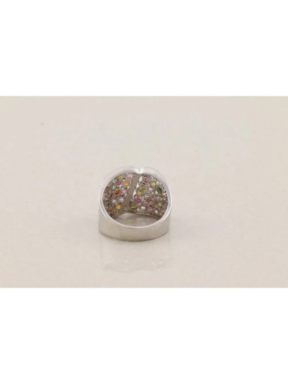 Sterling Silver Multi Color Tourmaline Ring Size 11